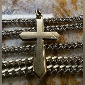 Linx Jacoje 925 Hallmark Logo Cuban Miami 22” Chain 7.5”Bracelet (w/Cross) 5mm
